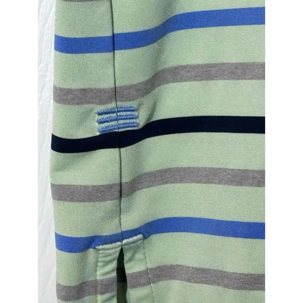adidas Men's Golf‎ Polo Shirt Lt Green W/Blue Stripes, Size XL